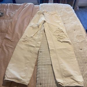 BDG Cream Ripped Jeans